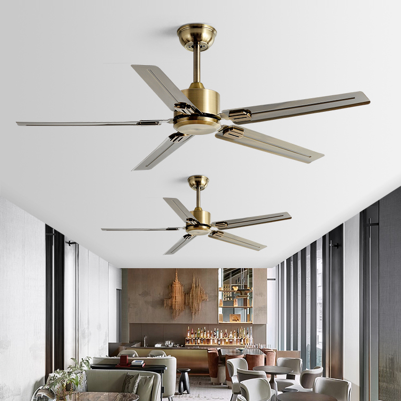 Home Cooling Ceiling Fan with Remote Control AC Motor Stainless Steel Blade for Home Decoration