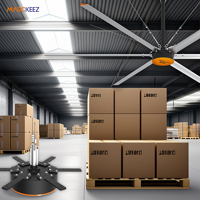 4.9m 16ft Low Noise Big Air 220v DC Motor Big Ceiling Fan HVLS Fans With Certificate