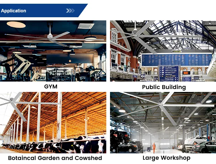 24FT 7.3m Pmsm Inner Rotor Large Industrial Hvls Ceiling Fan for Air Circulation and Cooling Workshop Warehouse Greenhouse in China Big Electric Fan