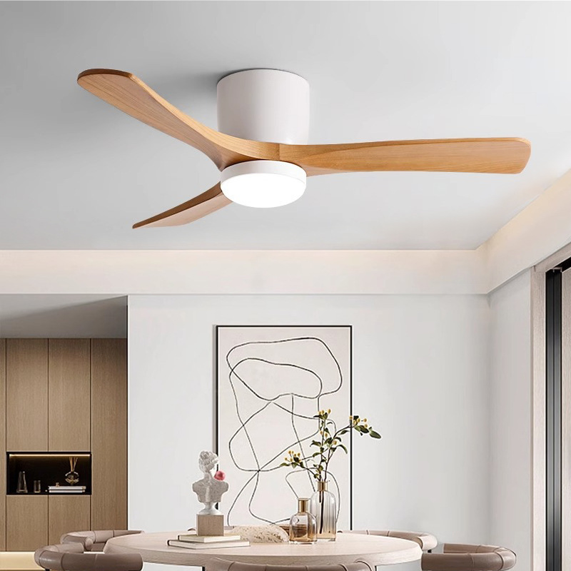 52 Inch Ceiling Fans with Lights and Remote Control, 3 Down Rods Outdoor Ceiling Fan with Light, Dimmable LED Light, Noiseless Motor &amp; 3 Reversible Wood Blades