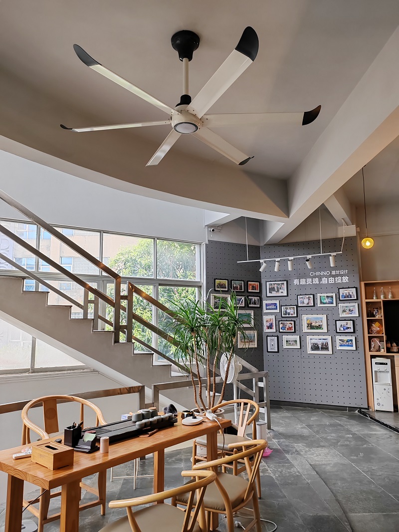 VFans Reversible PMSM Motor Ceiling Fan Warehouse Equipment Strong Wind Volume Ceiling Fan Restaurant Church Gym Commercial Fan
