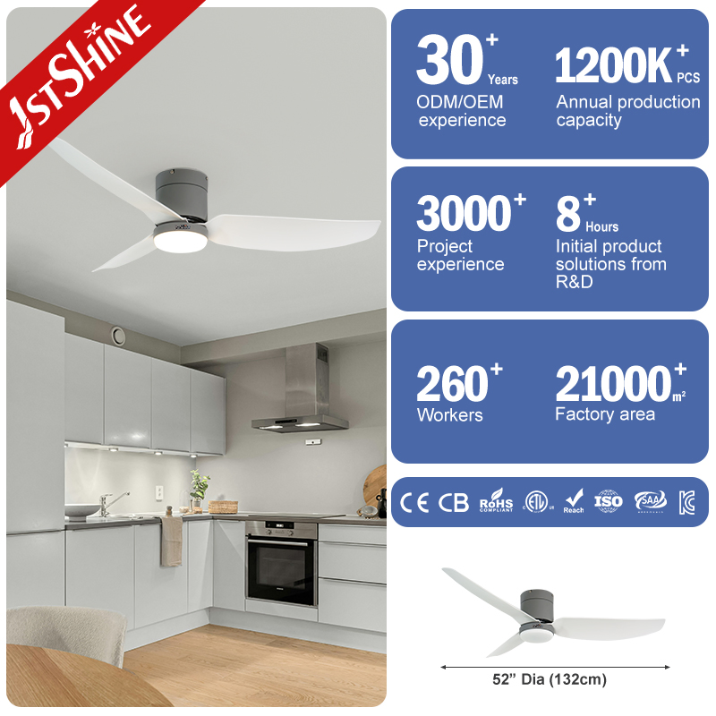 1stshine LED Ceiling Fan LED Design ABS Blades Ceiling Fans with 6 Speeds Remote