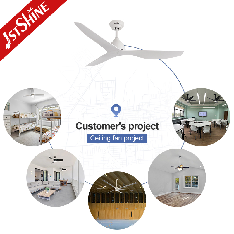 1stshine Ceiling Fan with DC Motor High Speed Smart Modern White 52 Inches Ceiling Fan