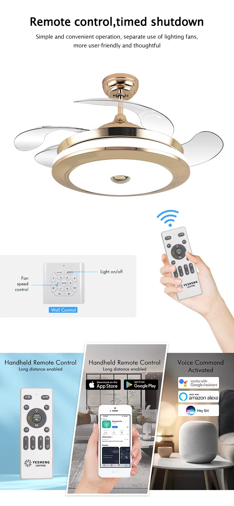 Modern Round LED Light Ceiling Fan 3