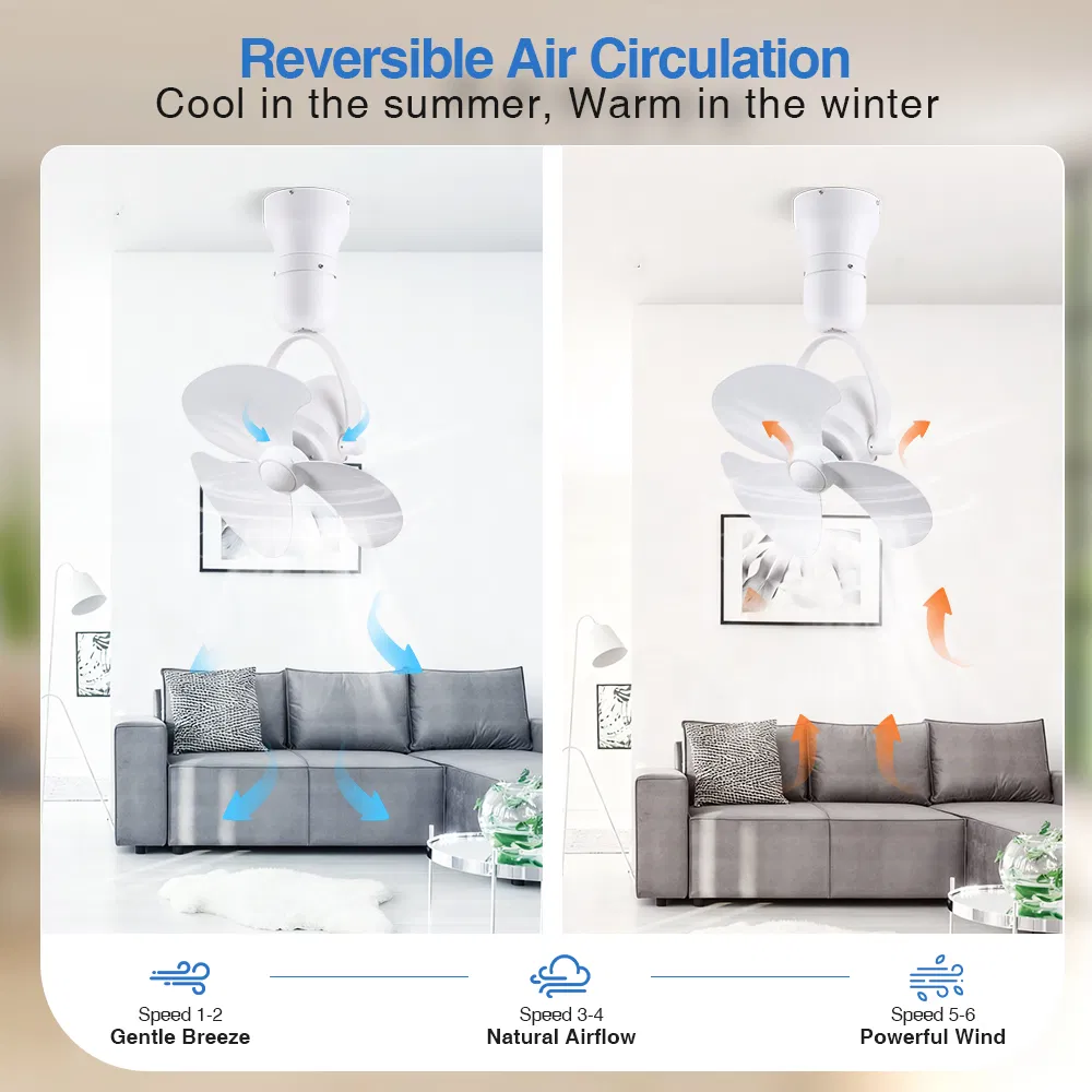 Ceiling Mounted Single Head Fan with Light, Low Profile Flush Mount Fan