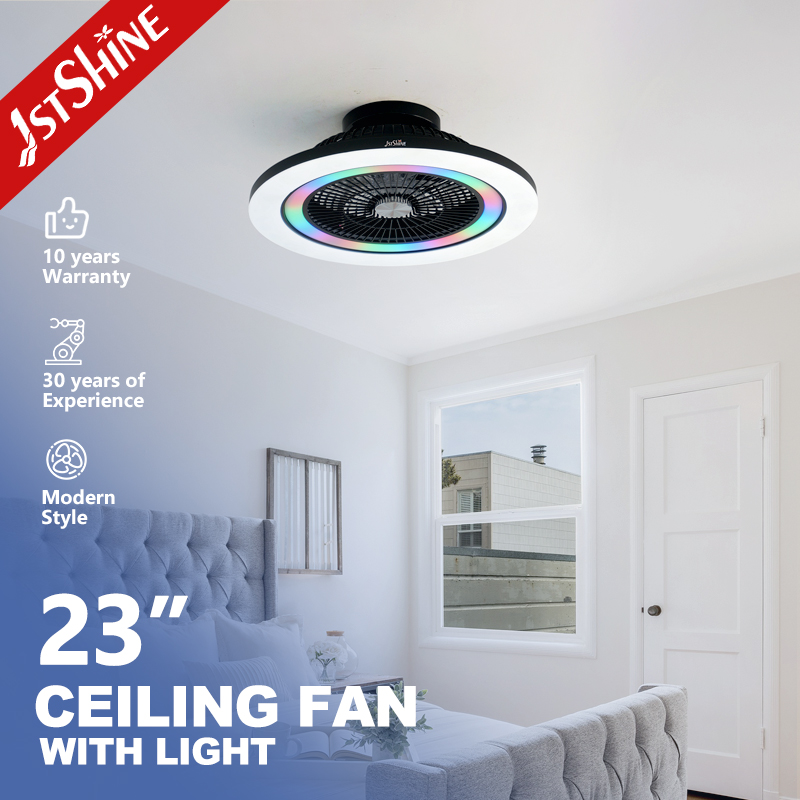 1stshine Led Ceiling Fan Fancy 23 Inches RGB Lighting Party Indoor Ceiling Fan With LED Light