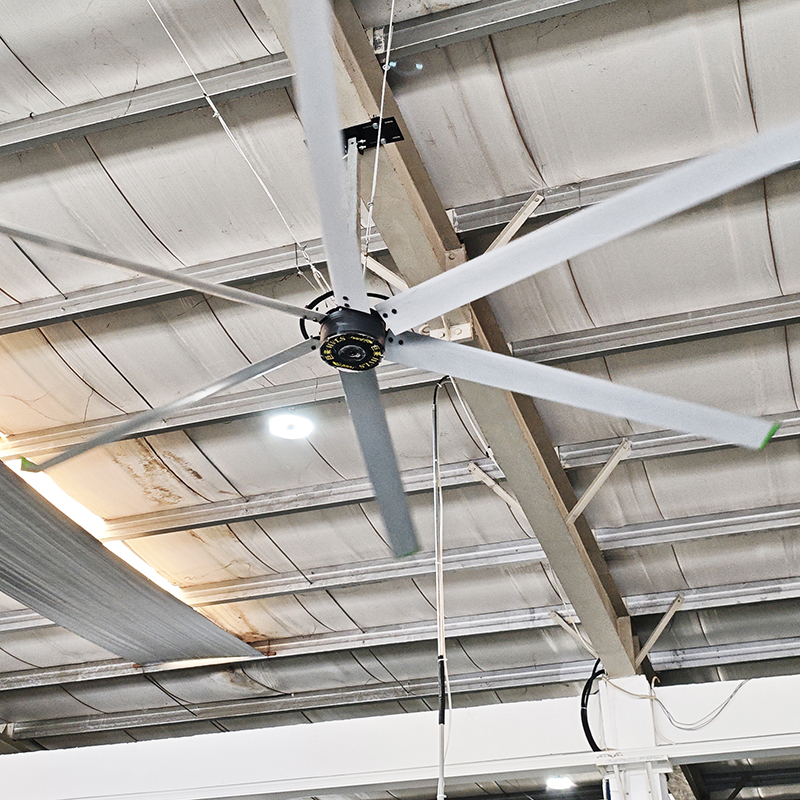 Industrial HVLS Ceiling Fan 10-13ft 6 Blades Pmsm Motor Low Noise High Efficiency For Warehouse &amp; Commercial Use