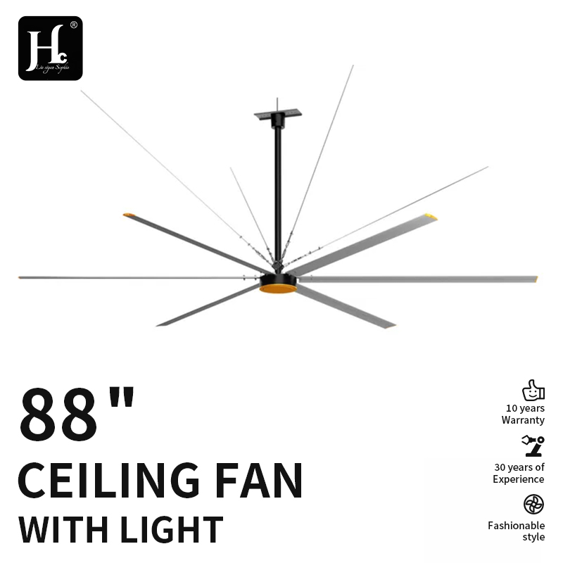24ft High Volume Low Speed HVLS Helicopter Fans 6Blades 220V 1PH Warehouse Fans 50RPM for Warehouse Cooling Ceiling Fans