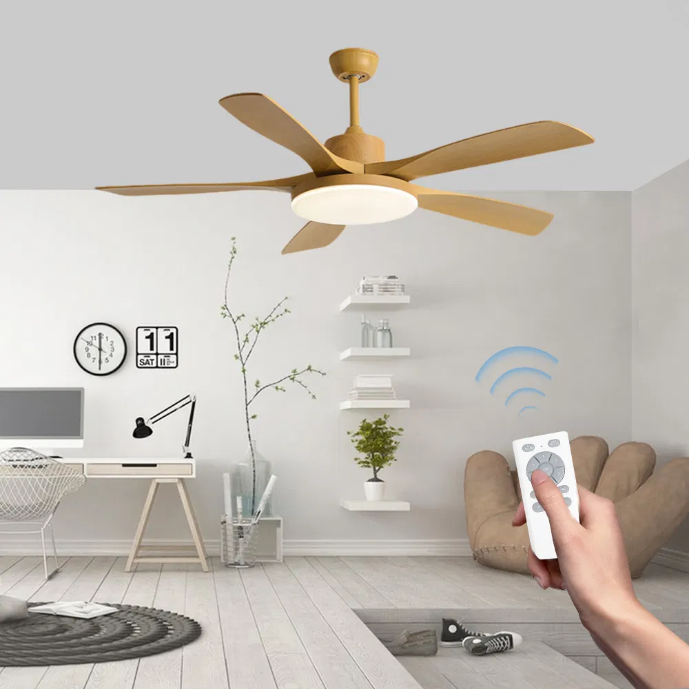 Flush Mount Ceiling Fan with LED Dimmable Light, 3-Colors, 6-Speeds