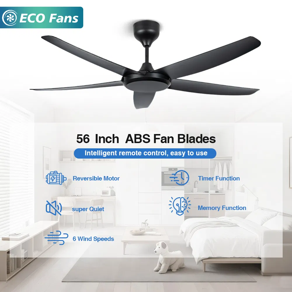 Low Noise DC Ceiling Fan with Light 6 Speed Adjustable Fan Light