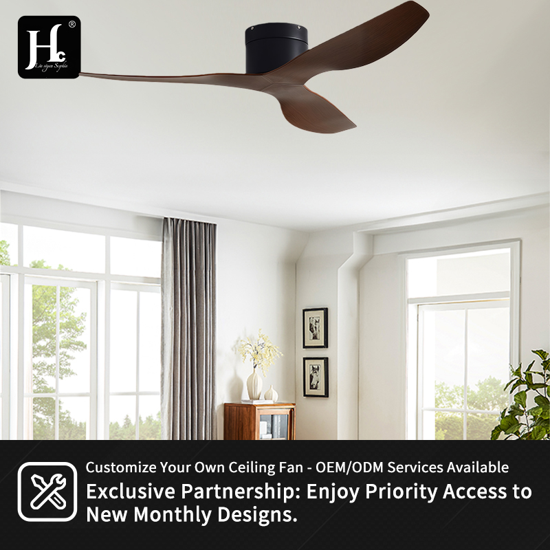 Factory-direct ceiling fan with light and remote dimming 3CCT reversible BLDC motor, ABS blades, for bedrooms and living rooms