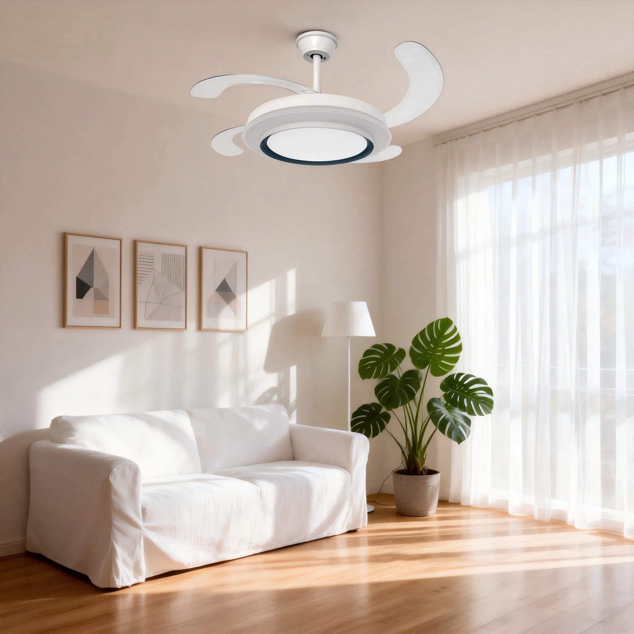 Smart/Restaurant/Modern/Household Ceiling Cooling Fan Lamp/Invisible Large/Circulation Fan with/Remote/Control/42inch