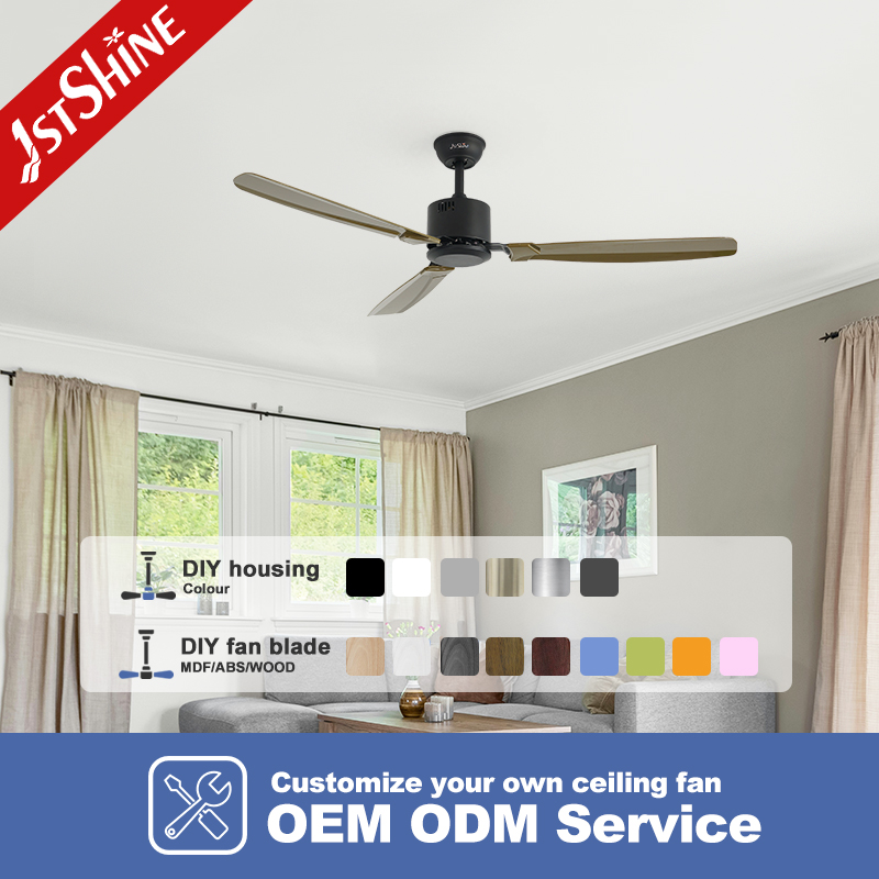 1stshine Manufacturer Fan Ceil Industrial Modern Abs Plastic Iron Bldc Ceiling Fan With 3 Plastic Blade