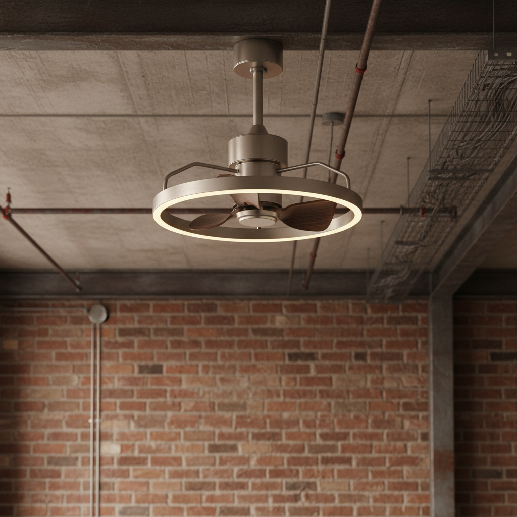 1 Ceiling Fan New Interior Design Decorative Fan Light Hidden Blade Retracting Ceiling Fan with Led Lighting
