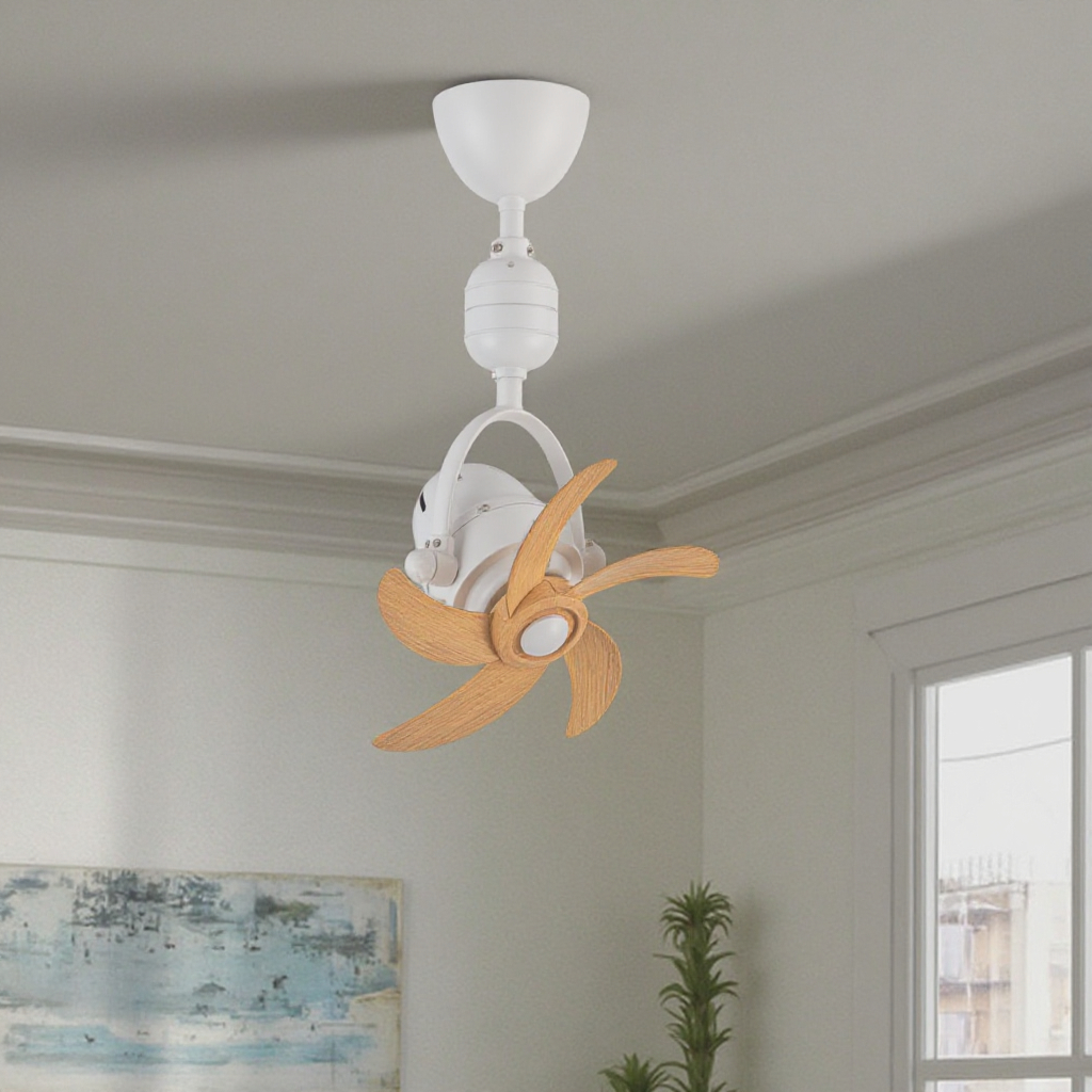 16-Inch High-Speed Wall-Mounted Ceiling Fan with Remote Control Plywood Blades for Entrance Halls Living Rooms Hotels