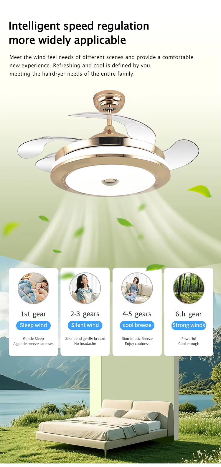Modern Round LED Light Ceiling Fan 4