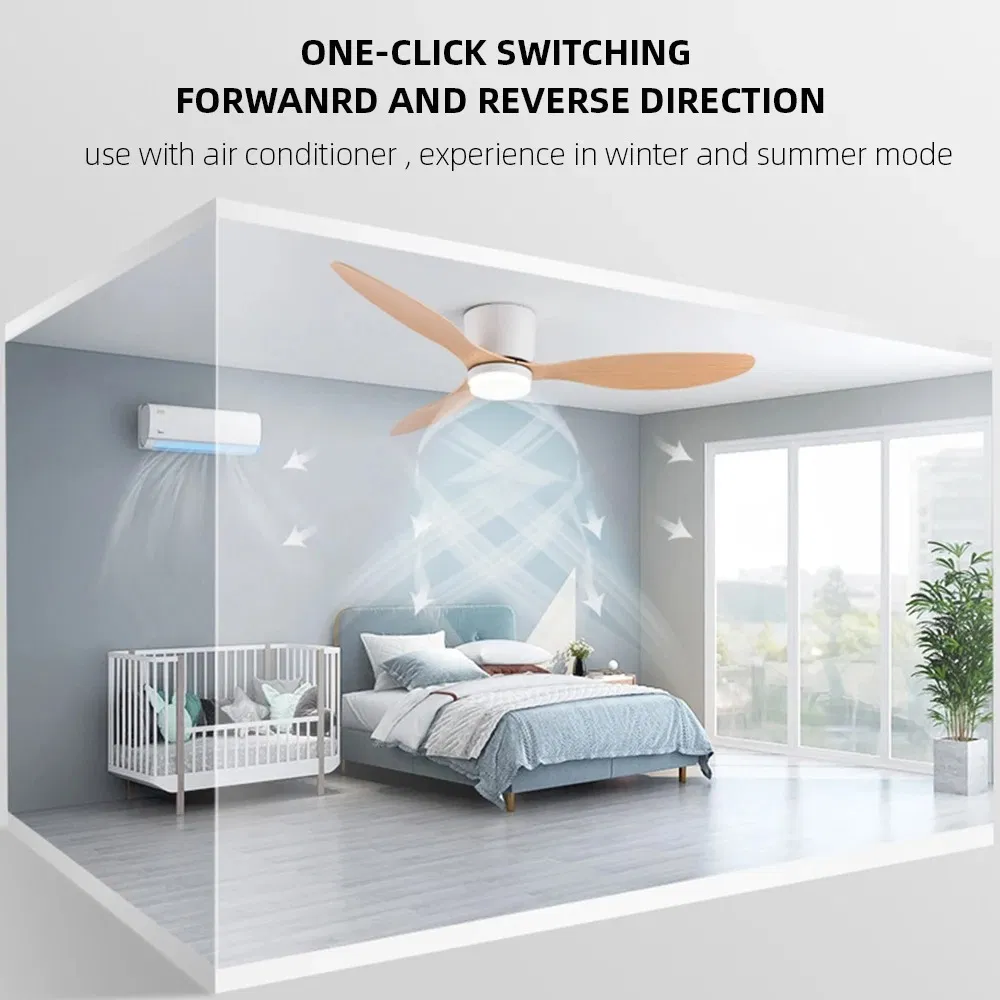 Modern European Luxury Ceiling Fan with Genuine Wood Blades - for Living Rooms &amp; Outdoor Patios, Authentic Wood, Quiet