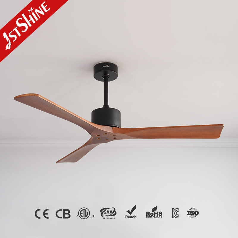 1stshine Ceiling Fan OEM Color Design Fancy Wooden Blades 6 Speeds DC Motor Ceiling Fan Without Light