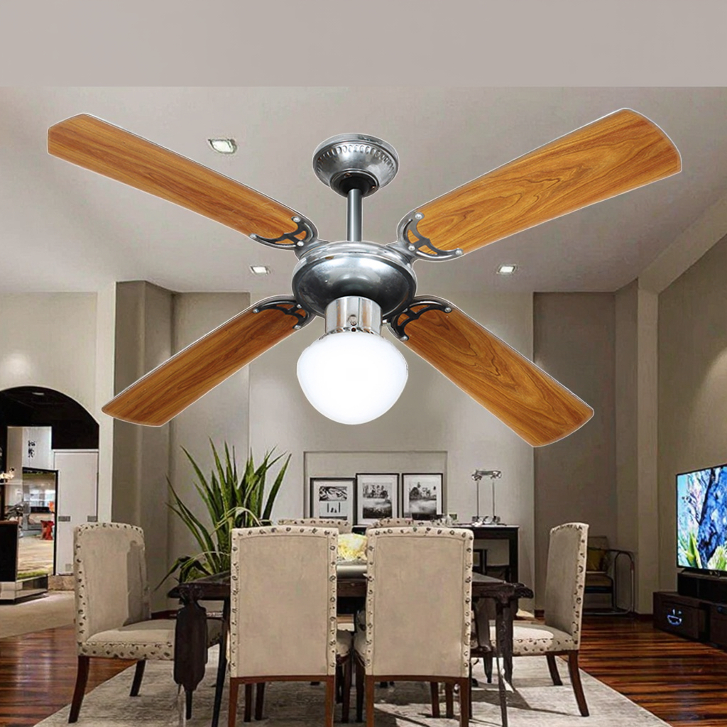Modern LED Ceiling Fan with Light Source Iron Body and AC Motor for Home or Office