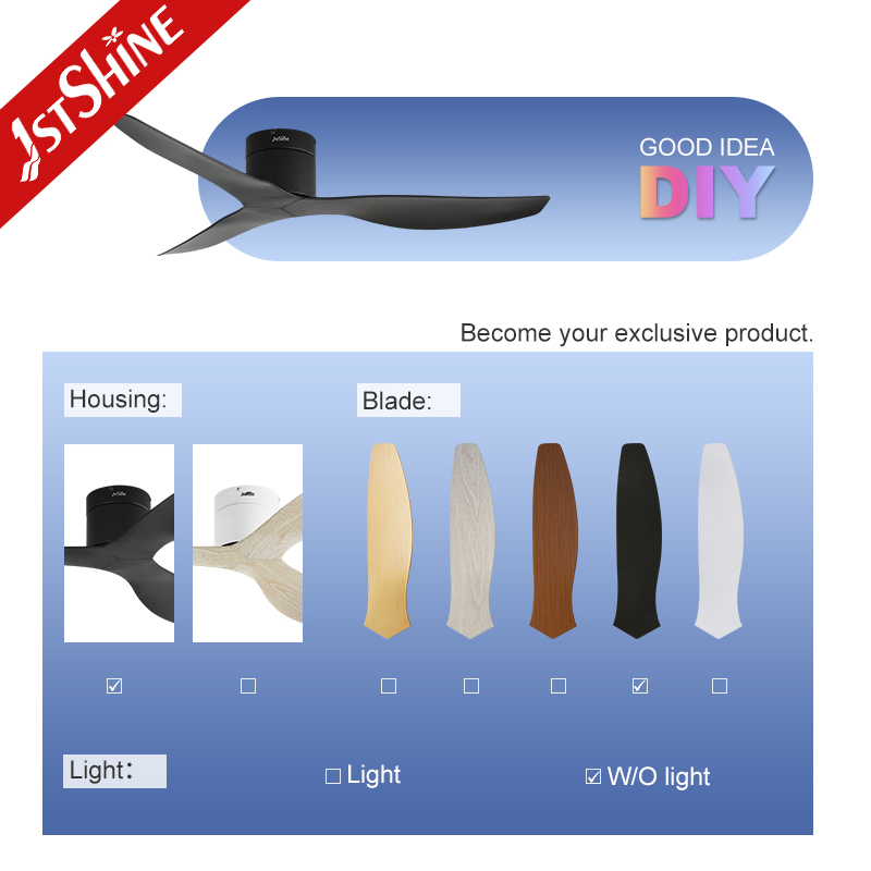 1stshine Ceiling Fan Low Profile 3 ABS Blades Smart Remote Control Space Saving DC Ceiling Fan