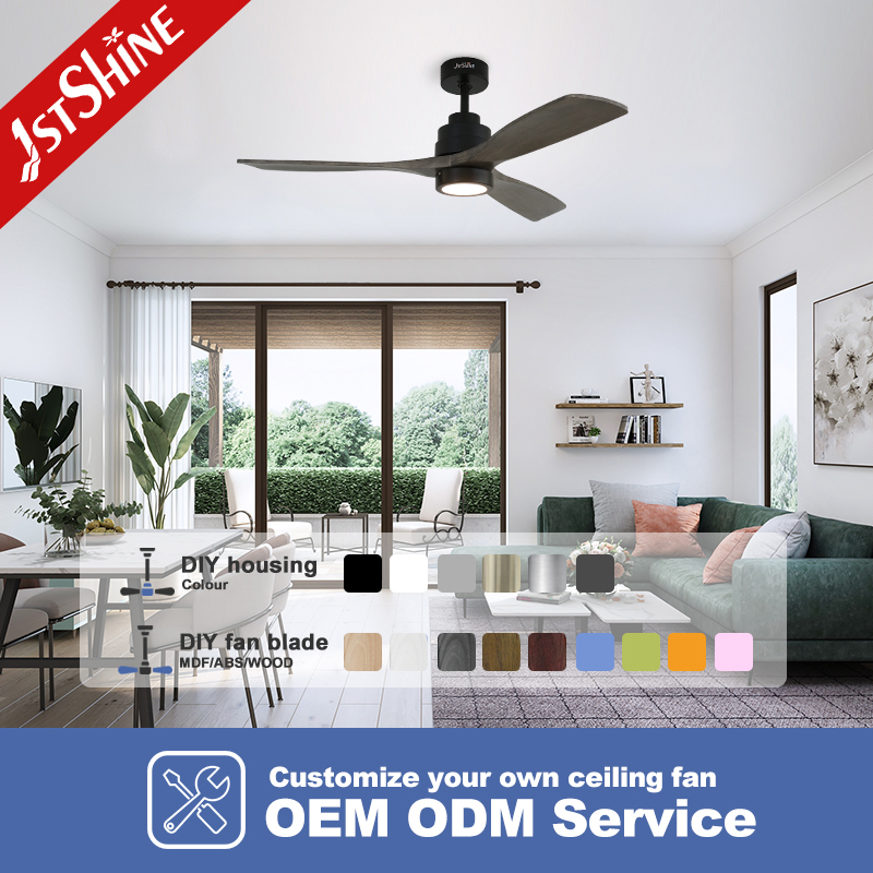 1stshine Ceiling Fan with Lamp Energy Saving DC Motor 3 Wood Blades Cooling LED Ceiling Fan Light