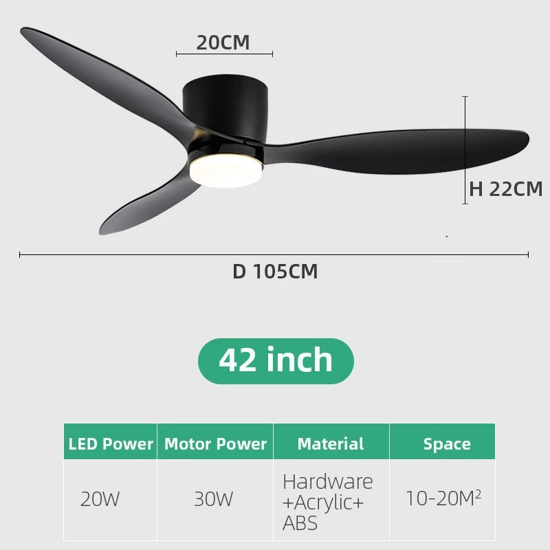 Ceiling Fan Natural Wind Wooden Blades 60 Inches Ceiling Fan with Remote