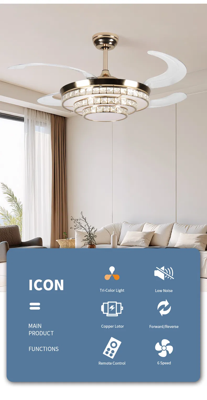 Modern 42-Inch Ceiling Fan with Energy-Efficient LED Lighting