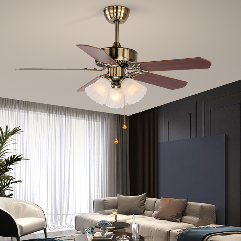Customized Design 42 Inch Living Room Restaurant 5 Wood Blades Decorative Ceiling Fan