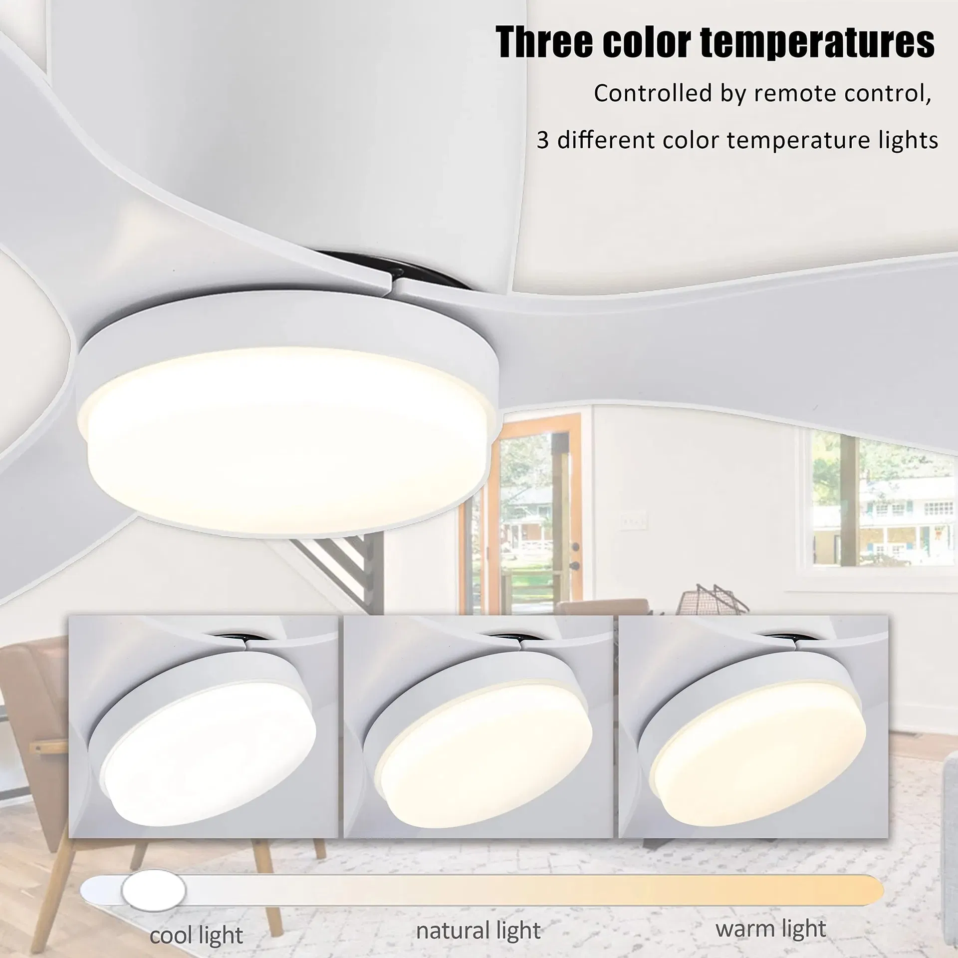 Ceiling Fan Natural Wind Wooden Blades 60 Inches Ceiling Fan with Remote