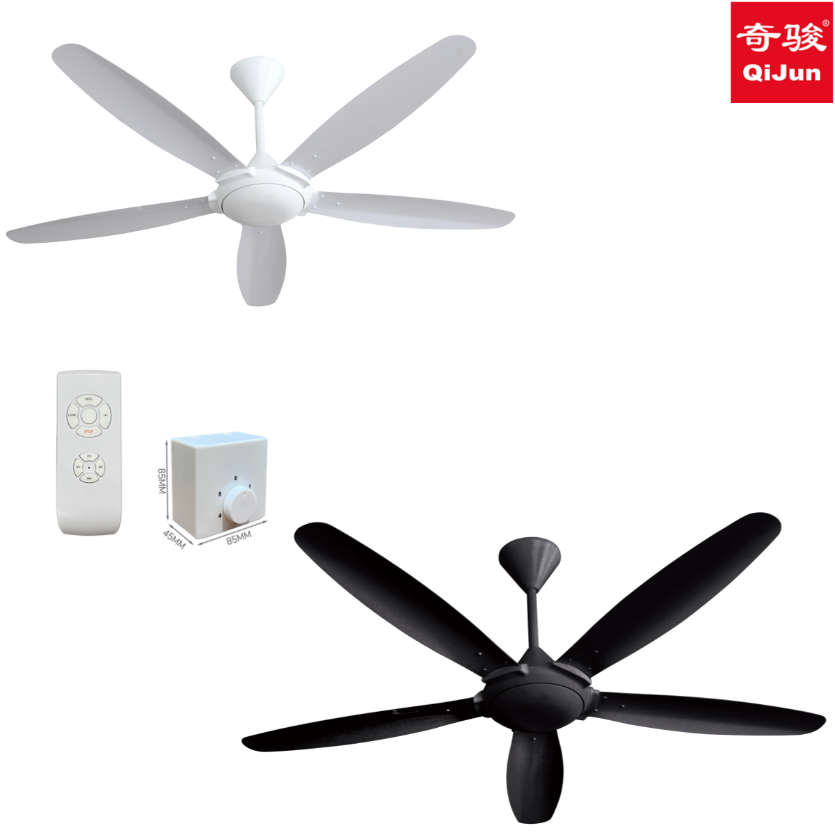 Modern Industrial Ceiling Fan CB Approved Copper Motor 5 Metal Blades with Remote Control or Regulator Control Fans