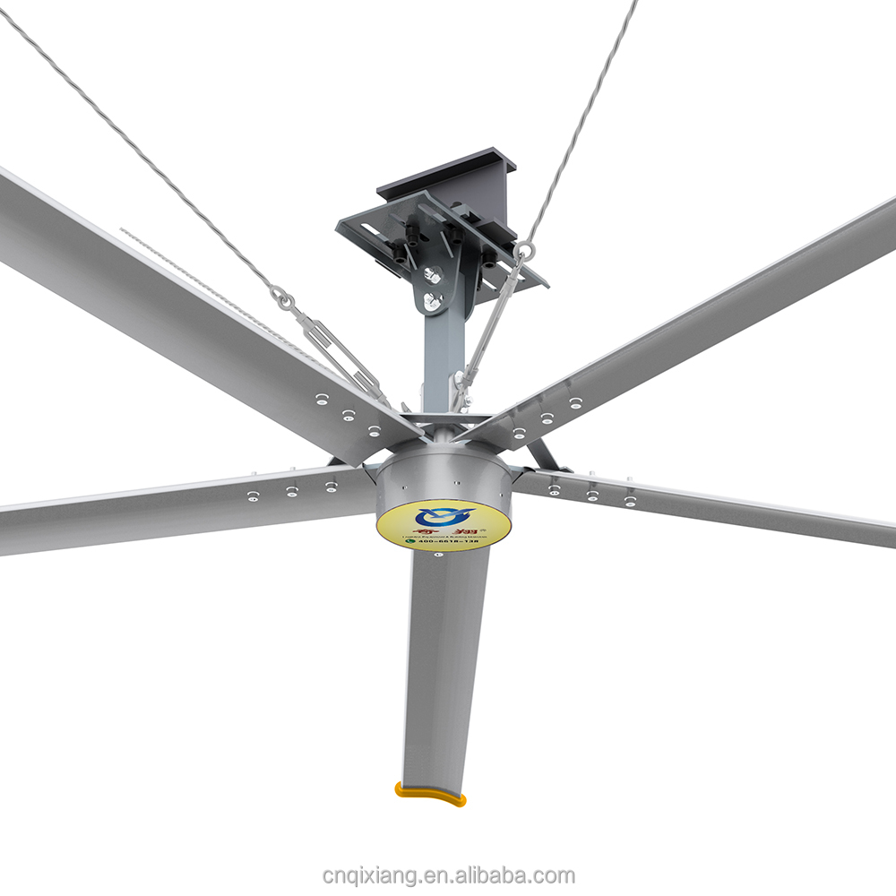QX Industrial HVLS Ceiling Fan 10ft-16ft AC 220V High Volume Low Speed Aluminum Alloy 5 Blades Motor Remote Control Warehouse