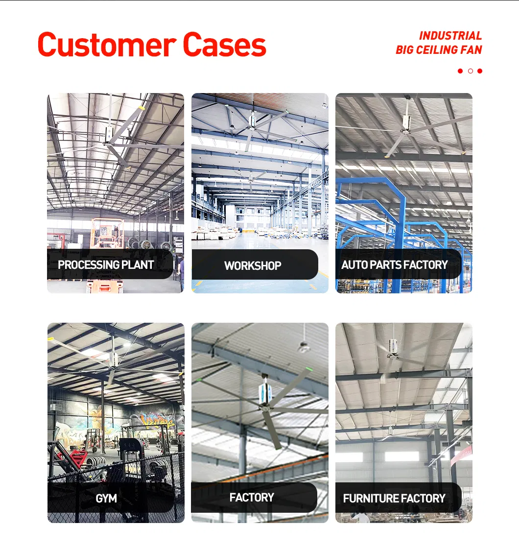 24FT 1.5kw Hvls Industrial Large Ceiling Fan for Warehouse Ventilation