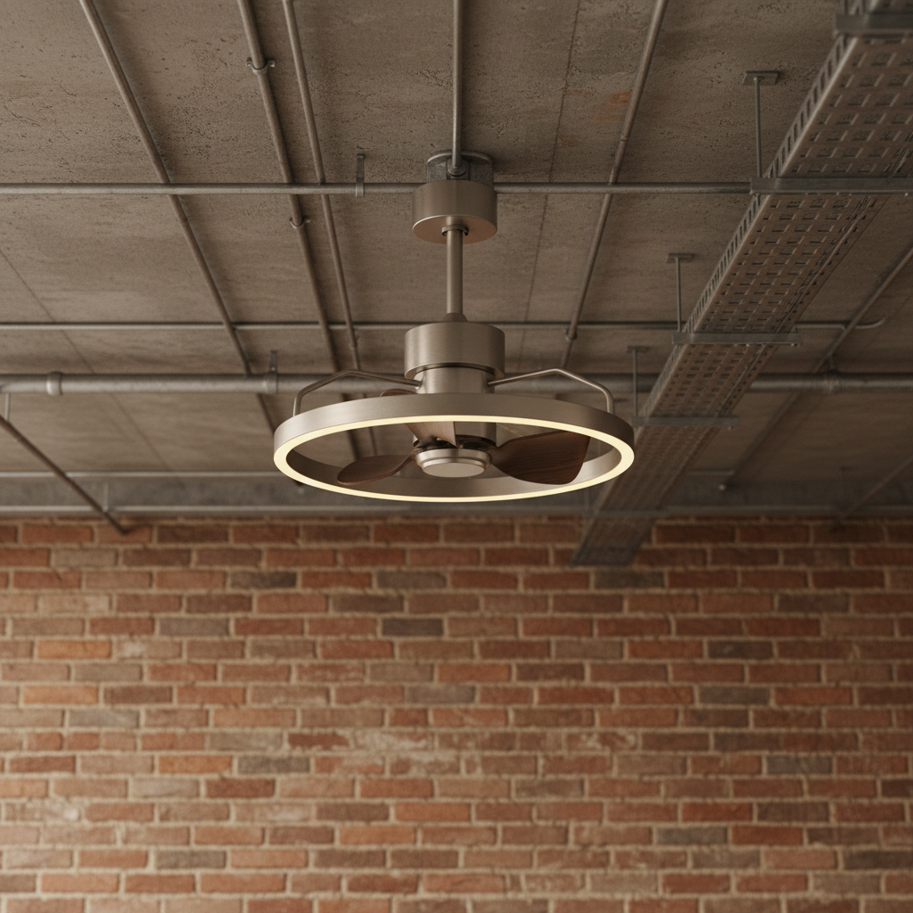 1 Ceiling Fan New Interior Design Decorative Fan Light Hidden Blade Retracting Ceiling Fan with Led Lighting