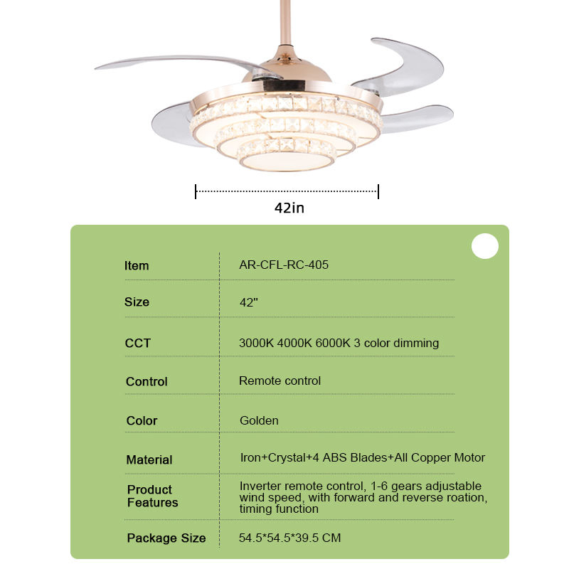 Energy-Efficient ABS Blade Ceiling Fan with Integrated LED