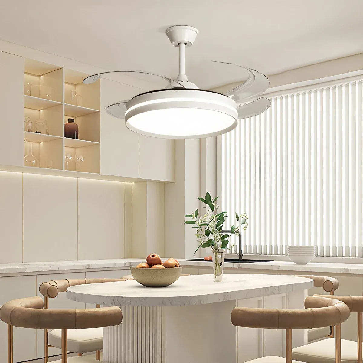Modern LED Home Ceiling Light Silent Ceiling Fan With Remote Control Dimmable Fan Lamp For Residential Commercial Building OEM