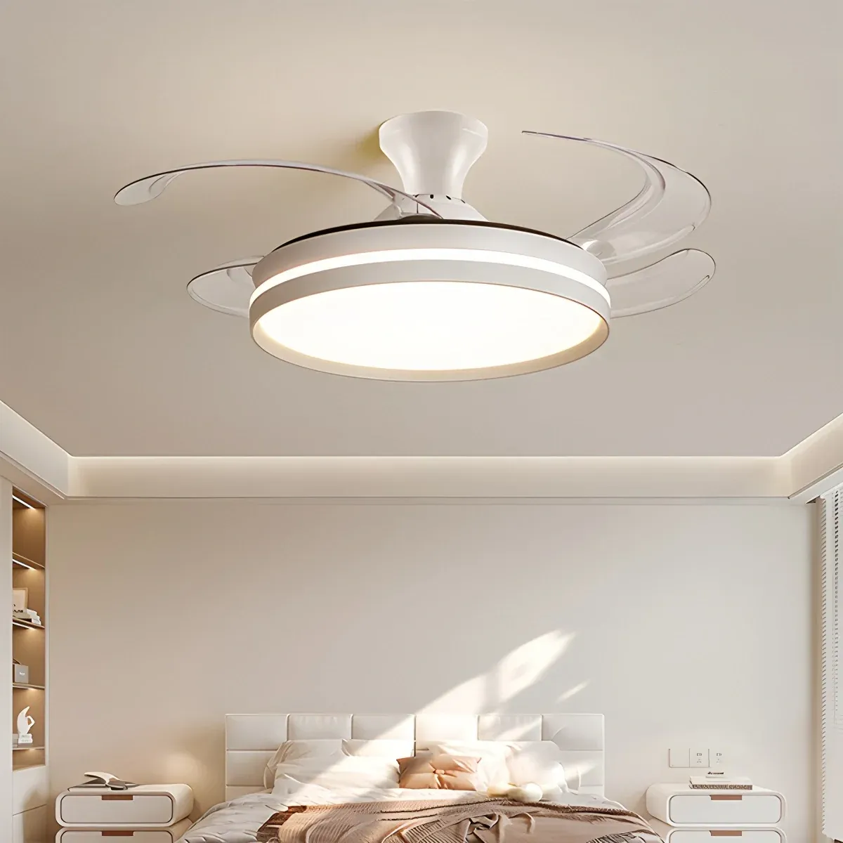 Modern LED Home Ceiling Light Silent Ceiling Fan With Remote Control Dimmable Fan Lamp For Residential Commercial Building OEM