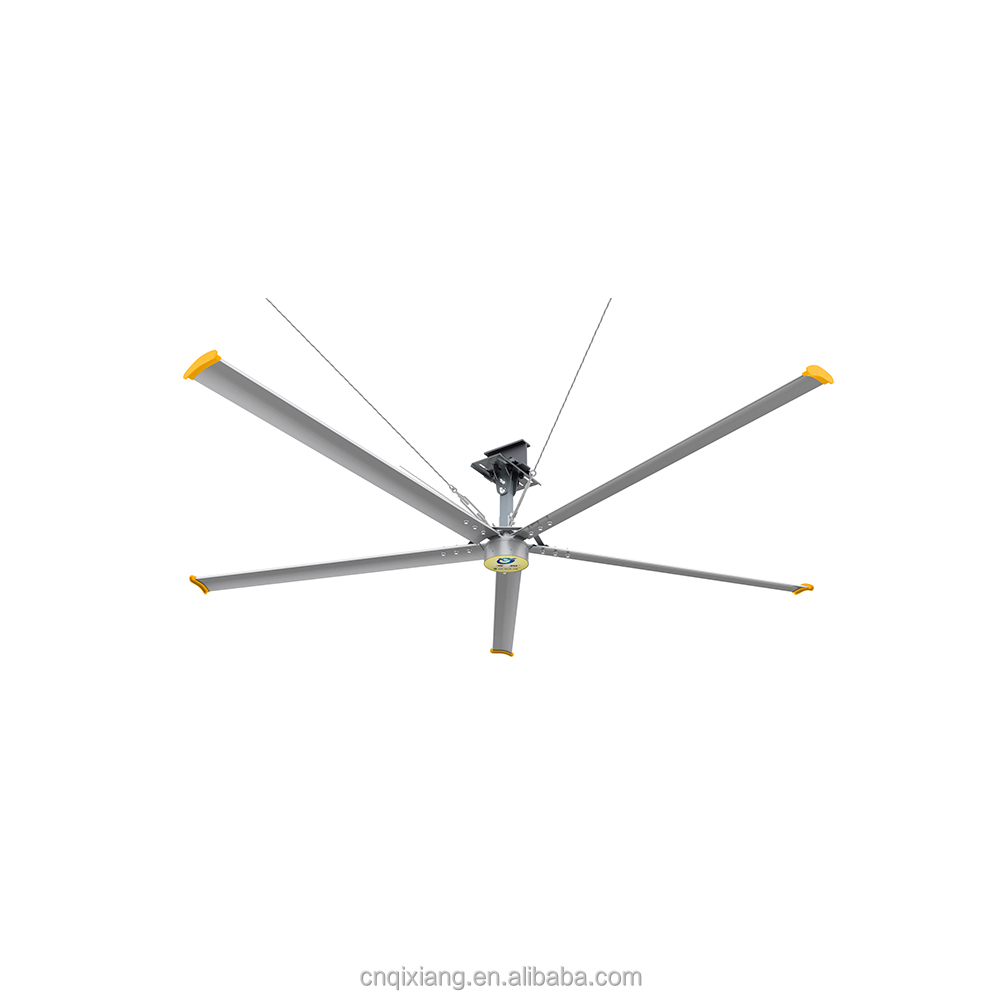 QX Industrial HVLS Ceiling Fan 10ft-16ft AC 220V High Volume Low Speed Aluminum Alloy 5 Blades Motor Remote Control Warehouse