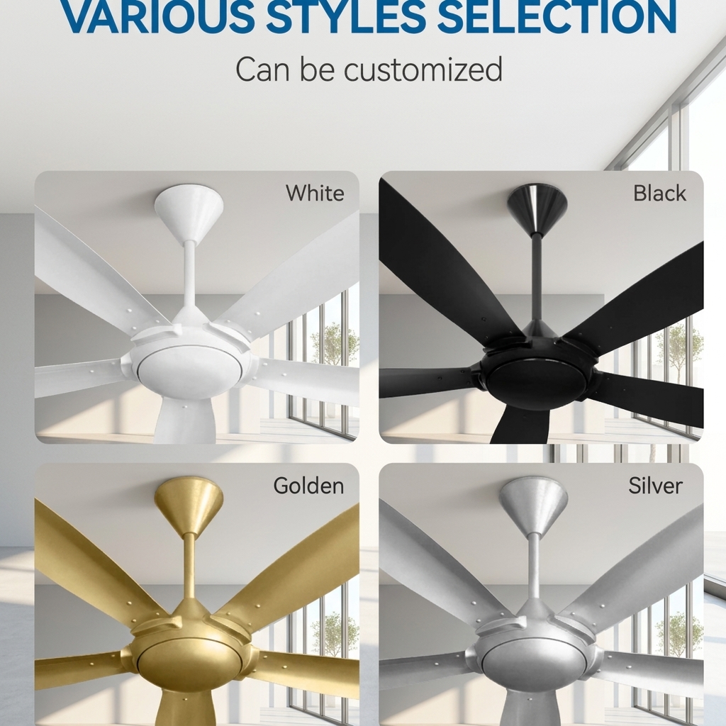 Modern Industrial Ceiling Fan CB Approved Copper Motor 5 Metal Blades with Remote Control or Regulator Control Fans