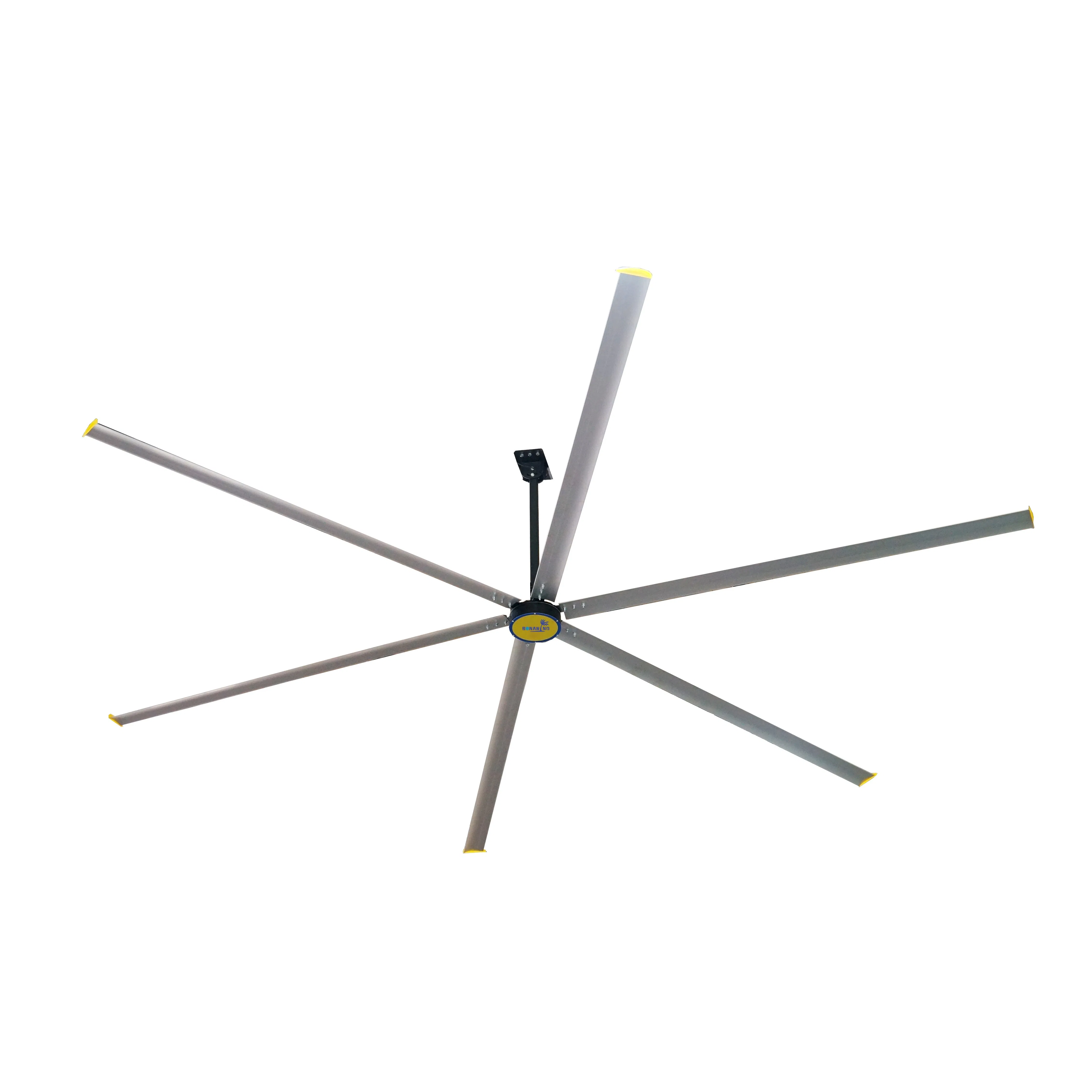 Commercial Large Giant Big Air Low Noise Ventilation Cooling Hvls Pmsm Industrial Ceiling Fan for Warehouse Gym Warehouse Workshop Showroom Airport