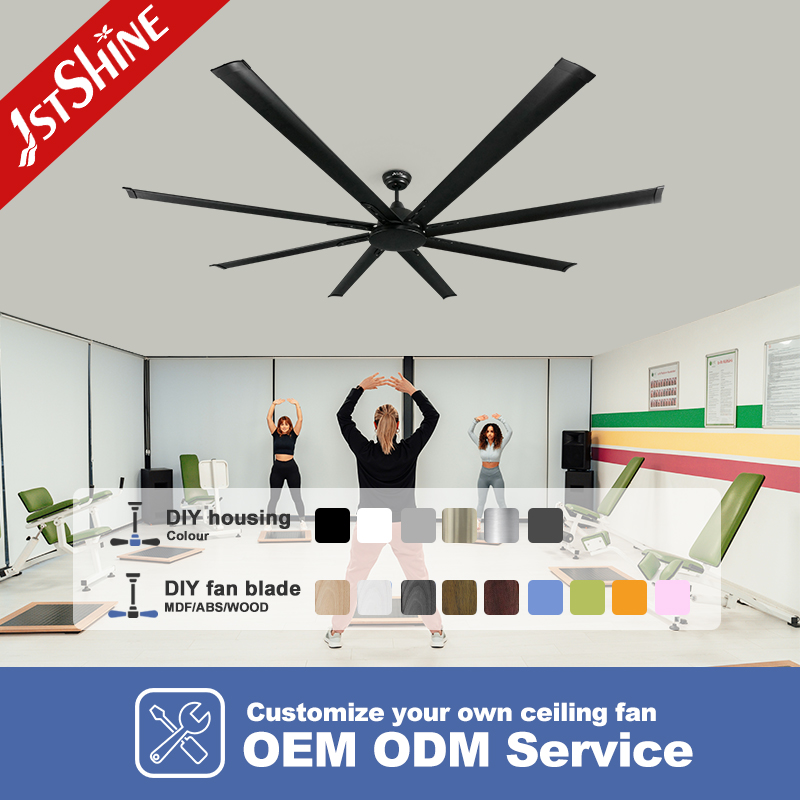 1stshine Ceiling Fan Factory Supply Remote Control High Lever Large Industrial Black Ceiling Fan