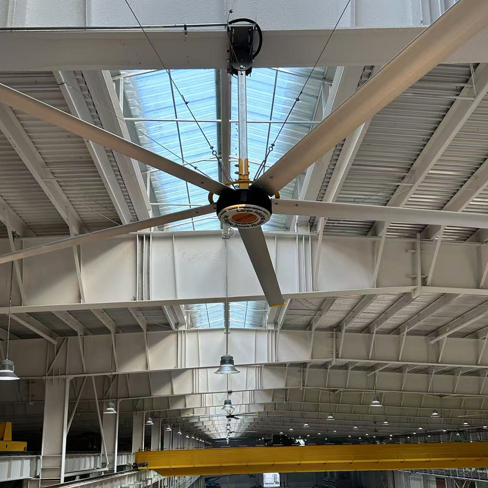 18ft HVLS Industrial Ceiling Fan AC Motor High-Efficiency Aluminum Alloy Blades 18ft Diameter 57rpm 35-39dB Low Noise Touch