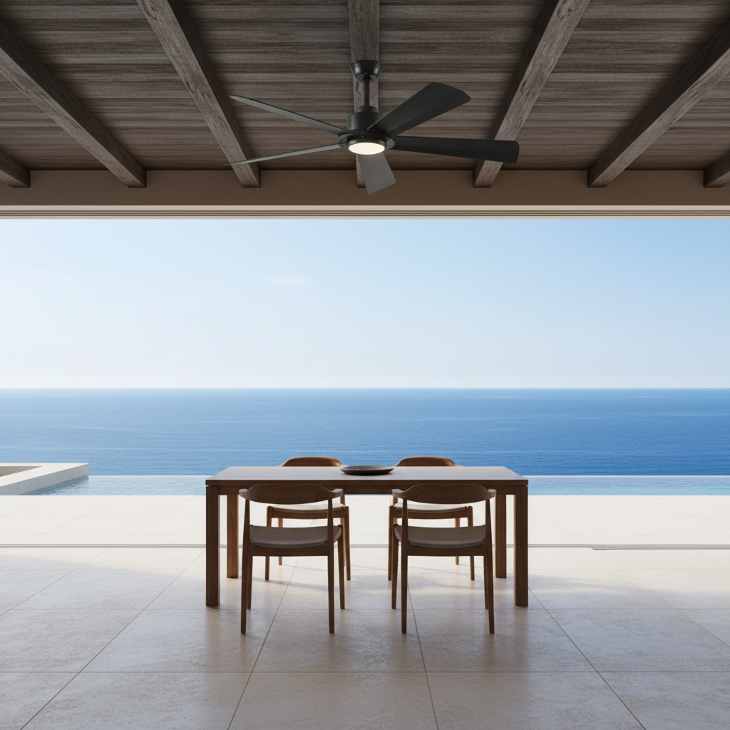 1 Contemporary Indoor Ceiling Fan Retractable Hidden ABS Blades LED Light Remote Control 6-Speed 10-Year Warranty