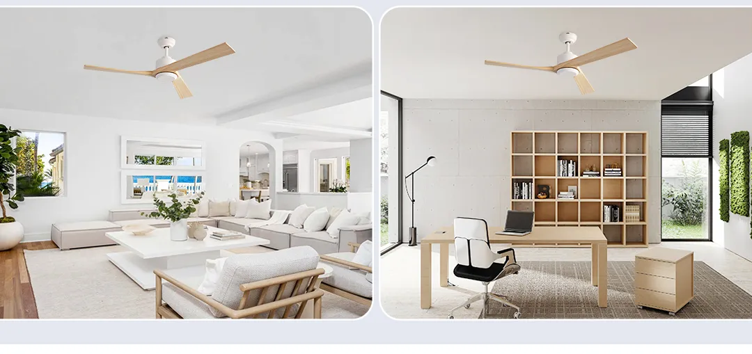 Ceiling Fan 52 Inches Wooden Blades Energy Saving Adjustable 6 Speeds Soft Wind Smart Ceiling Fan with Remote