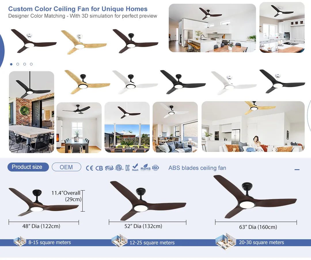 Fancy ABS Blades DC Ceiling Fan with Light