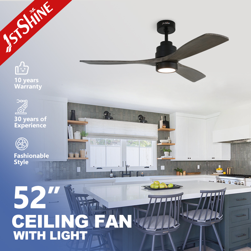 1stshine Ceiling Fan with Lamp Energy Saving DC Motor 3 Wood Blades Cooling LED Ceiling Fan Light
