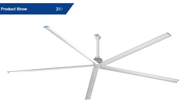 24FT 7.3m Pmsm Inner Rotor Large Industrial Hvls Ceiling Fan for Air Circulation and Cooling Workshop Warehouse Greenhouse in China Big Electric Fan