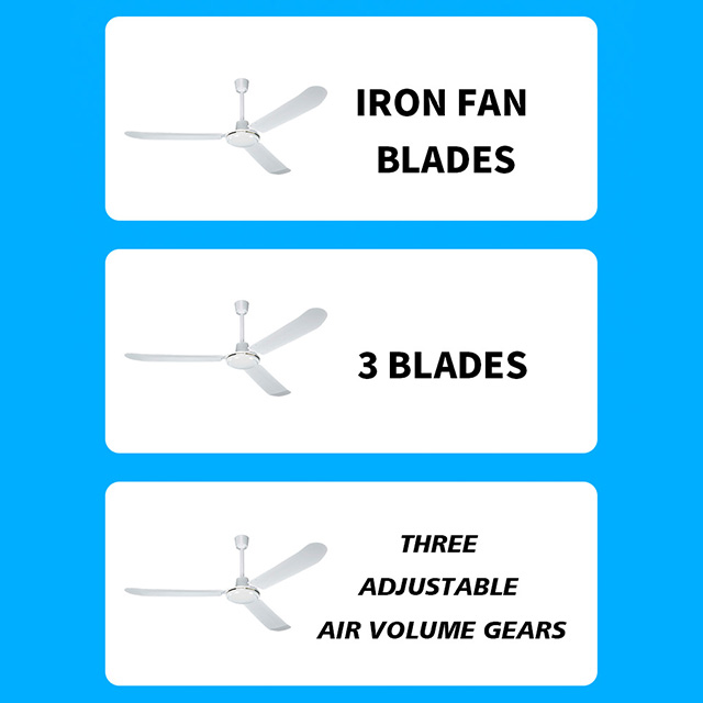 2025 New Smart 56 Inch Ceiling Fan CE Certified High Power Iron Blades for Outdoor for Bedroom/Home Use China Supplier