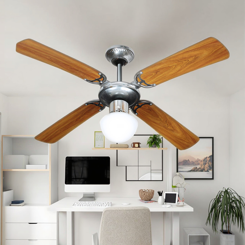 Modern LED Ceiling Fan with Light Source Iron Body and AC Motor for Home or Office