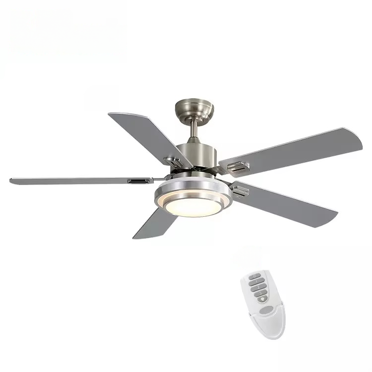 Popular Styles Decorative Indoor 52 Inch 5 Blades Reversible Motor Modern Led Ceiling Fan With Light
