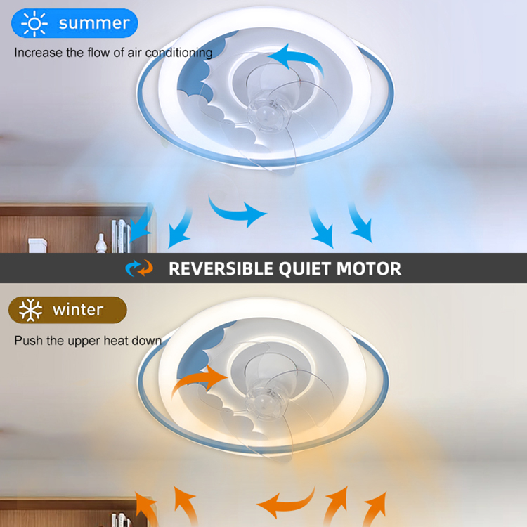New Product Home Decorative 19 Inch 3 Blades Household Remote Control Low Noise Invisible Ceiling Fan with Light